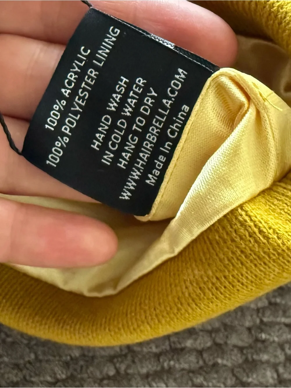 Hairbrella Mustard Yellow Fold-Over Beanie
